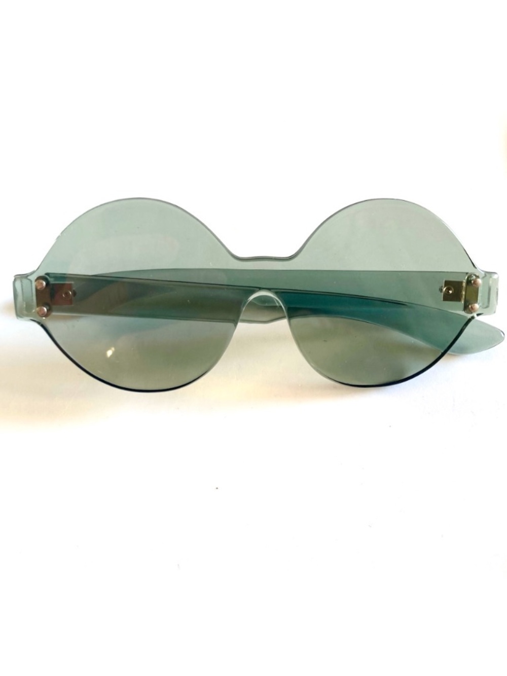 Vintage frameless sunglasses - green tint 60's 70's
